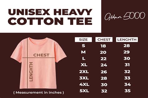 Gildan Unisex Shirt Size Chart
