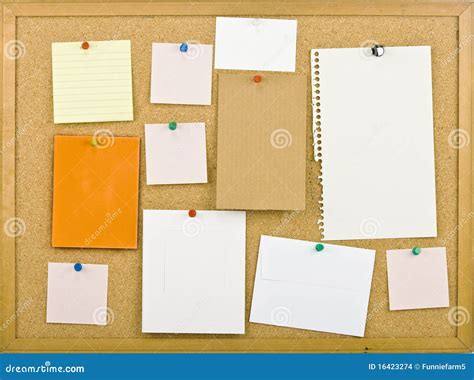 Cork Bulletin Board with Notes. Stock Photo - Image of bulletin, cork ...