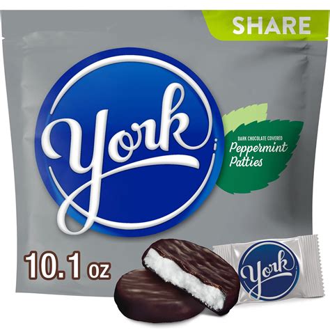 York Dark Chocolate Peppermint Patties Candy, Mint Flavor, Share Pack ...
