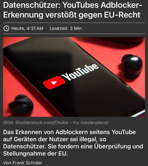 Translation: YouTube‘s Adblock-Detection is against EU-laws : r/youtube