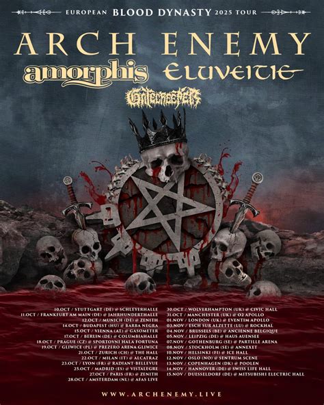 Arch Enemy - Blood Dynasty Tour 2025 - Tickets auf MoreCore.de