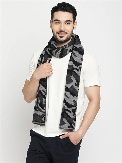 Spykar Black Camo Cotton Muffler