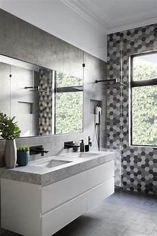Modern Gray Bathrooms by Matte Black Accents Add Sophistication To This Grey And Modern Gray Bathrooms