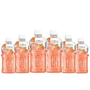 Mabu Coco Peach Juice with 25% Nata De Coco, Energy Booster, Fresh ...