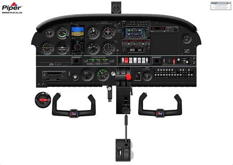 Piper Warrior PA-28 Cockpit Poster with Garmin Avionics
