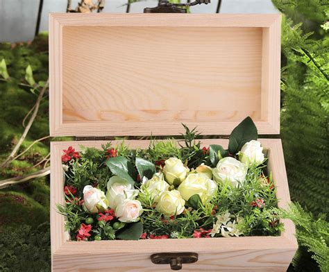 Unfinished Wood Box, Dedoot 2 PCS 5.5x2.75x2.87 Inch Small Wood Craft ...
