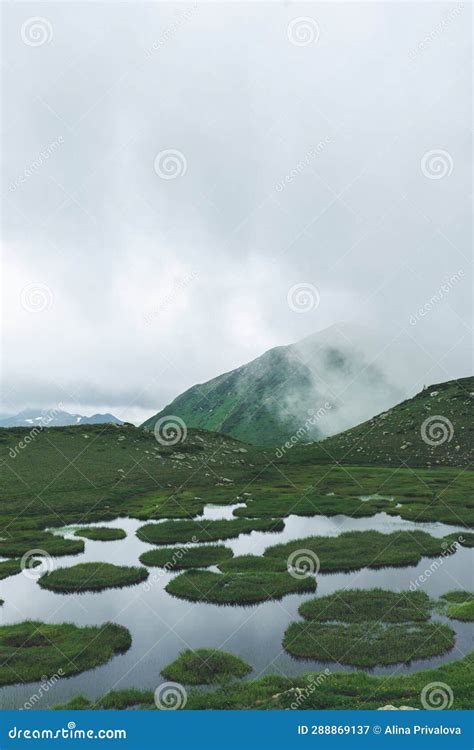 A Mountain Lake at an Altitude of 2500 Meters Above Sea Level. Covered ...