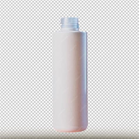 Mockup white plastic bottle with open isolated on transparent ...