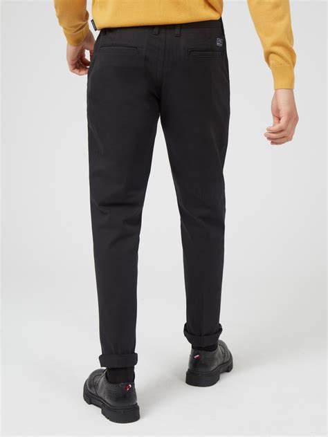Slim Fit Chinos in Black - Ben Sherman UK