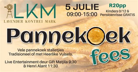 Pannekoek Fees, Lavender Kontrei Mark, Pretoria, 5 July 2025 | AllEvents