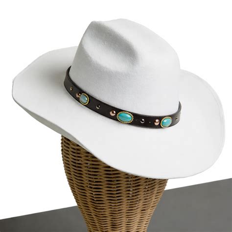 Buy Cowboy Hat with Black Belt (White) Online in India | Chokore