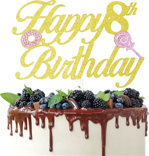 TWOMUCHFUN Donuts Happy 8th Birthday Cake Topper, 8 Years Old India | Ubuy