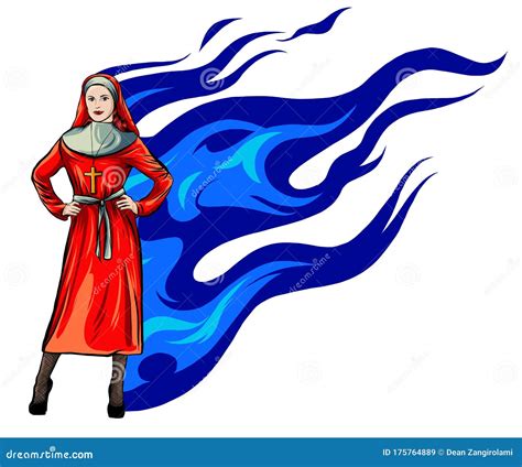 Nun Nurse Female Possessed by the Demon Stock Vector - Illustration of ...