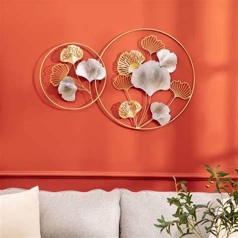 3D Wall Art Modern Ginkgo Leaf Hanging Wall Sculpture Home Decor