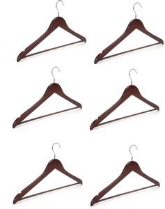 ROLLYWARE Wooden Cloth Pack of 6 Hangers For Cloth Price in India - Buy ...