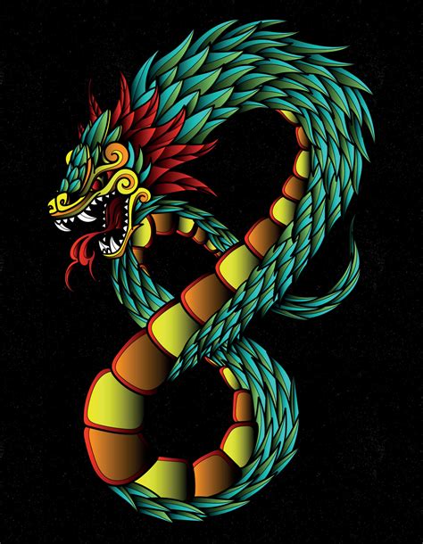 quetzalcoatl mexican aztec god 7379848 Vector Art at Vecteezy