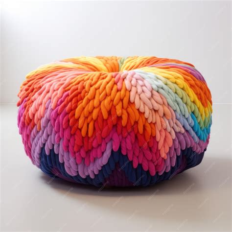 Bold and colorful rainbow pouf by anna luu | Premium AI-generated image