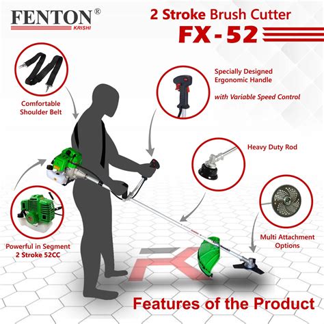 Buy Fenton Krishi 52CC Brush Cutter with Tiller & Chainsaw Attachment...