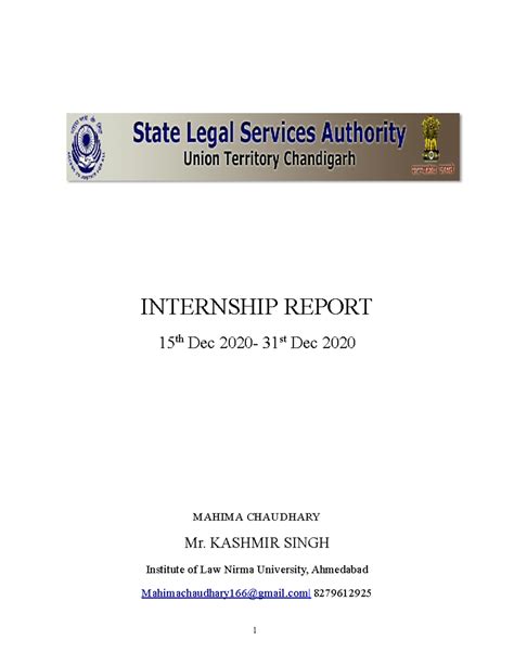 Mahima Chaudhary Internship Report - 1 INTERNSHIP REPORT 15 th Dec 2020 ...