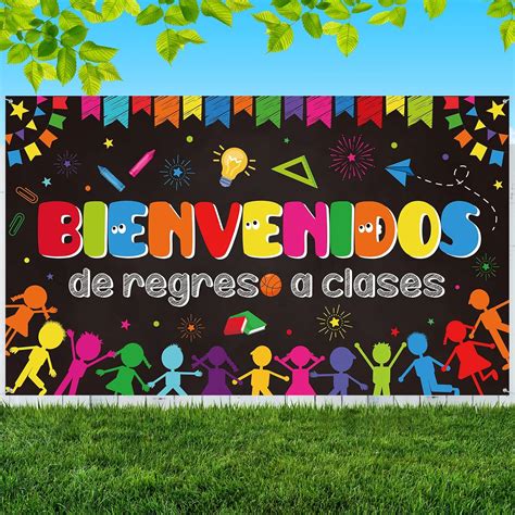 Bienvenidos Sign Spanish Welcome Back to School Banner, Large Fabric ...