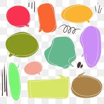 Colorful Speech Bubble Clipart PNG Images, Cute Colorful Doodle Speech ...
