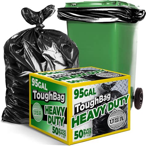 Amazon.com: 95-96 Gallon Extra-Large Trash Bags, Black Garbage Bags (50 ...