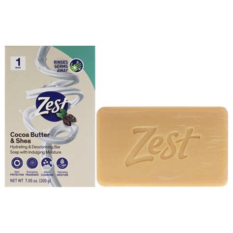 Zest Deodorant Bar Soap - Cocoa Butter and Shea , 7 oz Bar Soap ...
