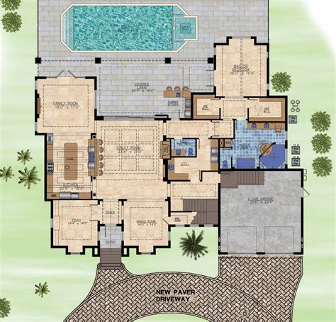 Grand 4 Bedroom Beach Style House Plan 9433 - Plan 9433