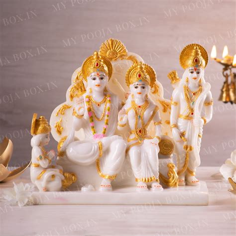 Buy Aesthetic White Ramdarbar Statue Online in India - Mypoojabox.in