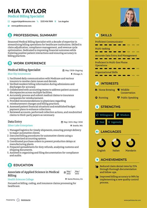 Medical Billing Specialist Resume - encouragingbirch