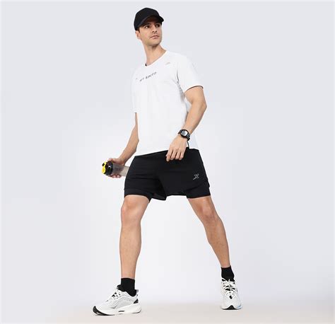 Xtep Men's Quick Dry Dual Layer Running Shorts Black – Xtep India