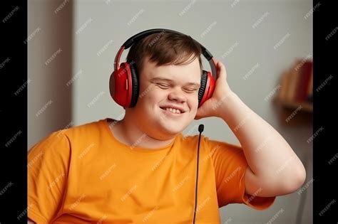 Premium AI Image | Portrait of disabled young man with down syndrome AI ...