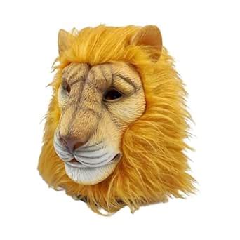 UJEAVETTE Lion Head Mask Funny Lion Costume Accessory for Night Club ...
