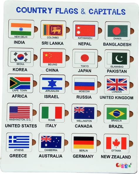 Buy GIGGA Country Flag & Capital Puzzle | Flag Capitals Learning Aid ...