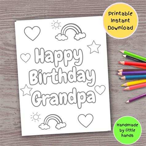 Happy Birthday Grandpa Printable Card