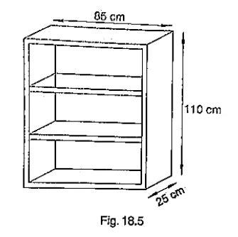 A wooden bookshelf has external dimensions as follows: Height = 110 cm ...