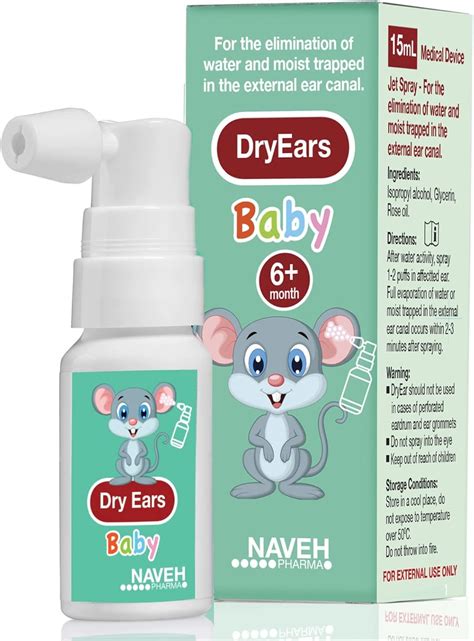 Amazon.com: NAVEH PHARMA Dry Ears Baby | Swimmers Ear Drops Spray | Ear ...