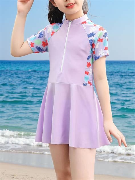 Odeerbi Two Piece Swim Dress Swimsuits for Toddler Kids Girls Modest ...