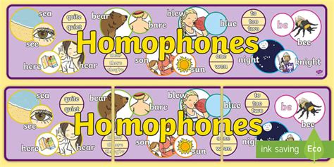 KS1 Homophones Display Banner