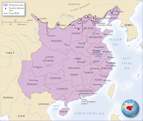Ming Dynasty Map READ: China Under Ming And Qing Rule (article) | Khan