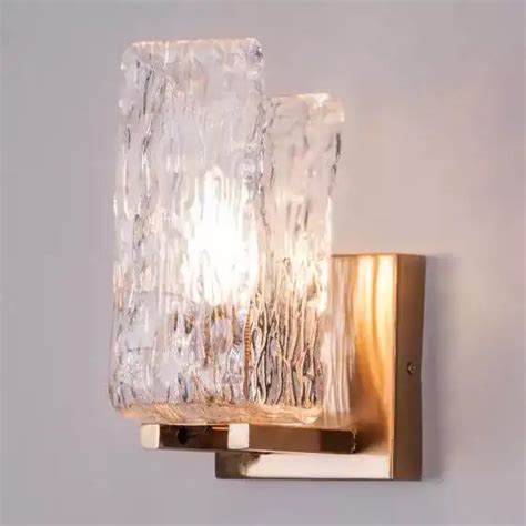 Hdc Modern style gold finish square glass LED Wall lamp for Living roo