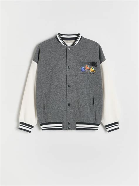 Among Us Bomber-Sweatshirt Farbe hellgrau - RESERVED - 418CJ-09M