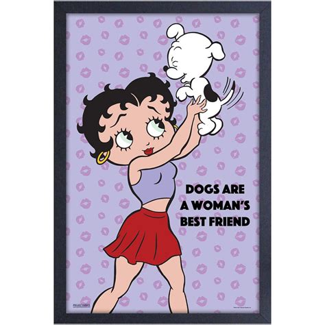 Betty Boop Dogs are a Woman's Best Friend Framed Art Print