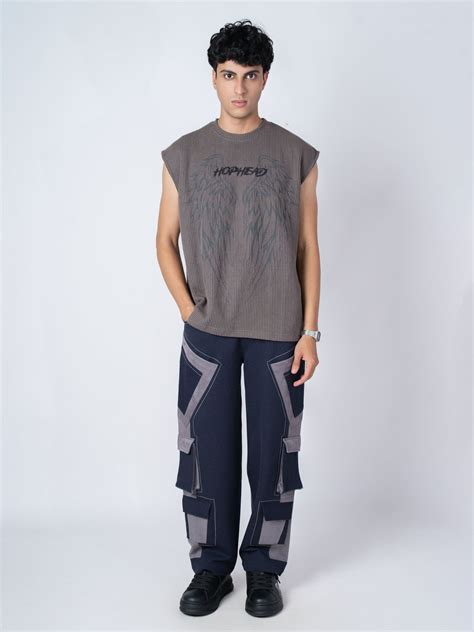 BLUE AND CHARCOAL POCKET CARGO – Hophead
