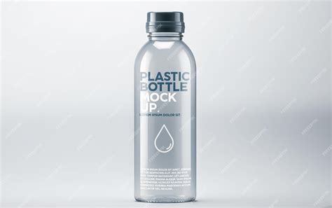 Premium PSD | Editable transparent plastic bottle mockup