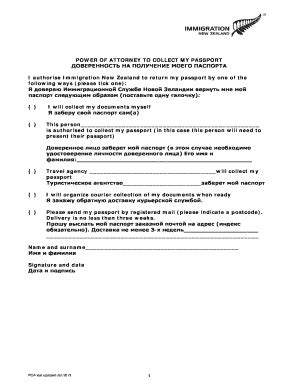 Power Of Attorney To Collect Passport - Fill and Sign Printable ...