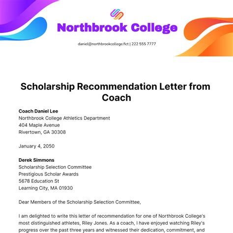 Student Athlete Letter Of Recommendation Template - Infoupdate.org