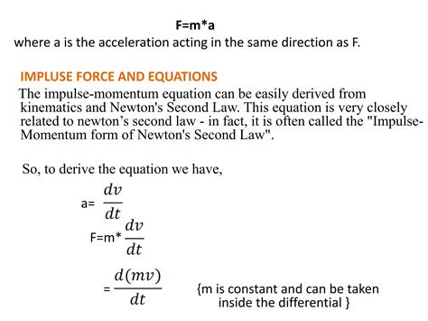 linear momentum and impulse equations | PPTX