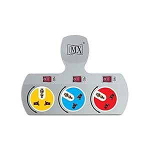 MX Multi Plug Socket Cordless Extension Board with 3 Rotatable ...