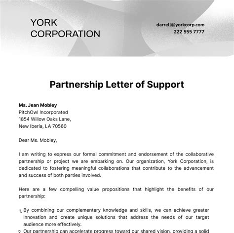 Partner Letter Template 的图像结果